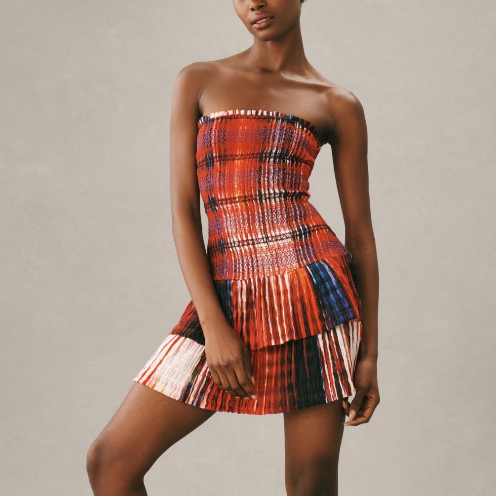 *Anthropologie Plenty By Tracy Reece Strapless Tiered Mini Dress